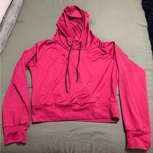 Women's red crop hoodie